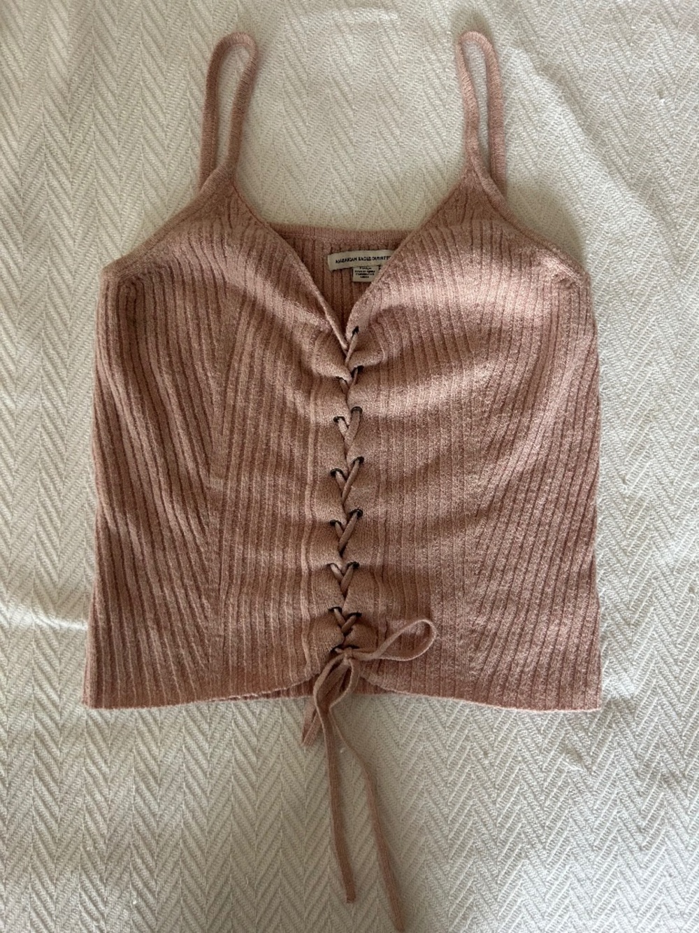 American Eagle Lace Up Knitted Tank